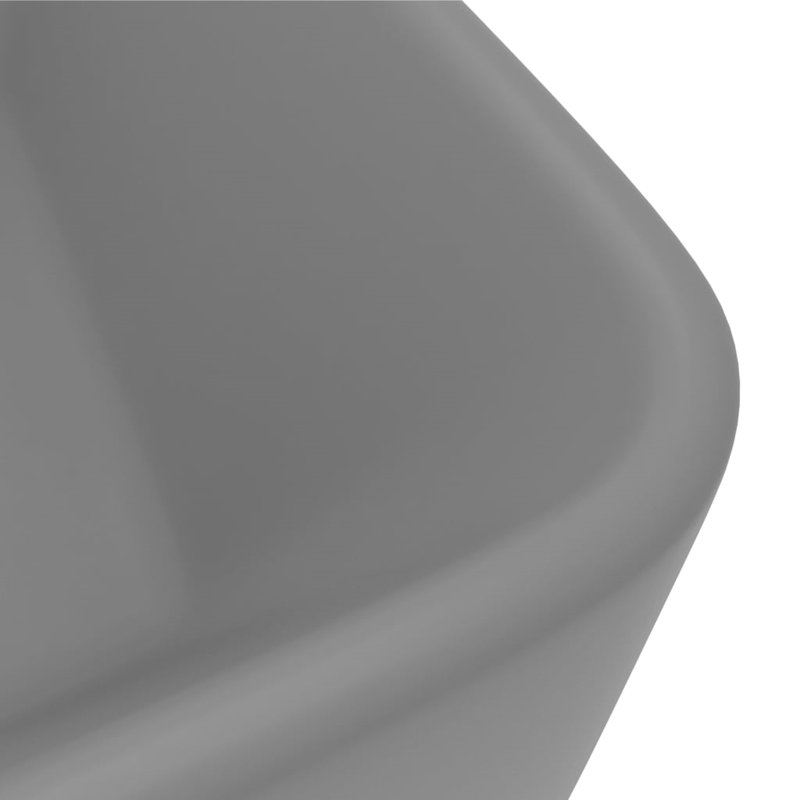 Belfry Bathroom Basque 161mm L x 300mm W Ceramic Rectangular Countertop Basin Sink, Light Grey