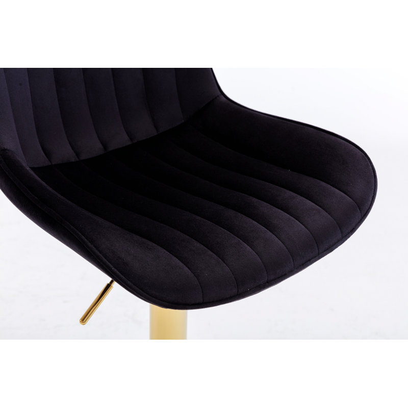 Deux tabourets de bar réglables en hauteur pour un tabouret de bar d'intérieur et moderne pour la maison, Noir