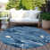 Machine Washable Indoor/Outdoor Christain ACN1349 Navy Rug