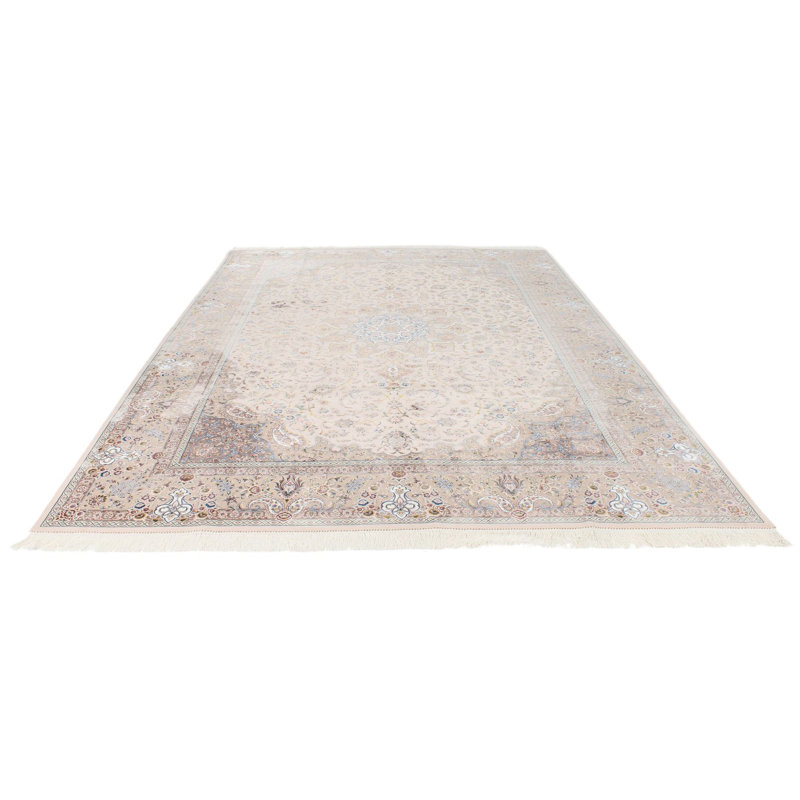 8x12 Brown and Beige Turkish Silk Rug