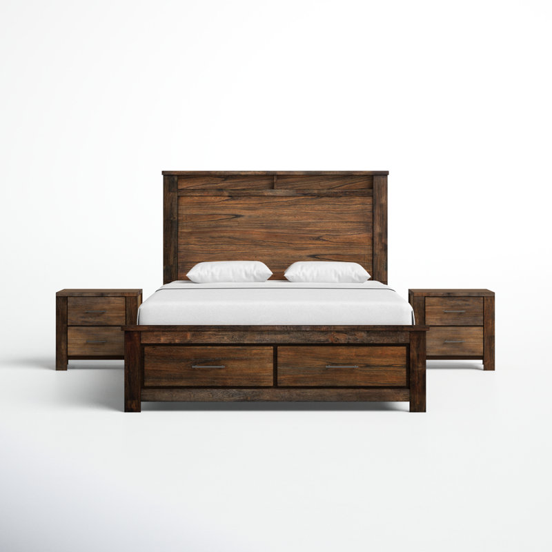 Ensemble de chambre à coucher en bois 3 pièces Wrigley, Très grand californien
