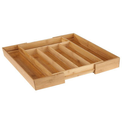 Bambus-Besteckkasten HI Ausziehbar