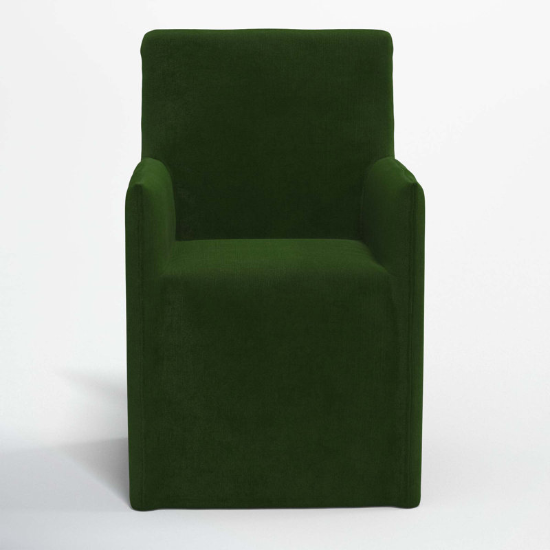 Ivanka 20'' H Upholstered Armchair, Luxe Emerald Velvet