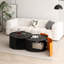 Table basse noire avec tablette - sans assemblage, pour le salon et le bureau-1019504034