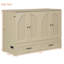 Lit escamotable double avec grands tiroirs, finition en rotin et port USB