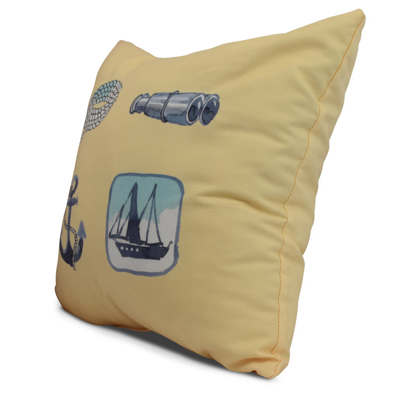 Housse et insert de coussin carré Nantucket, Jaune, 26 po x 26 po