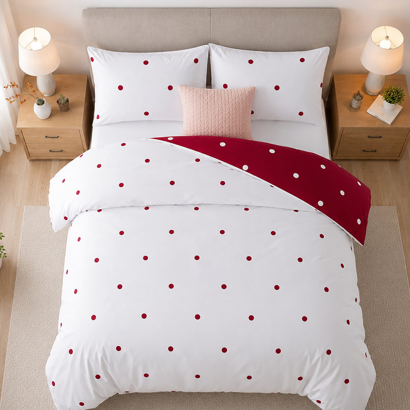Microfiber Polka Dots Duvet Cover Set, DOUBLE