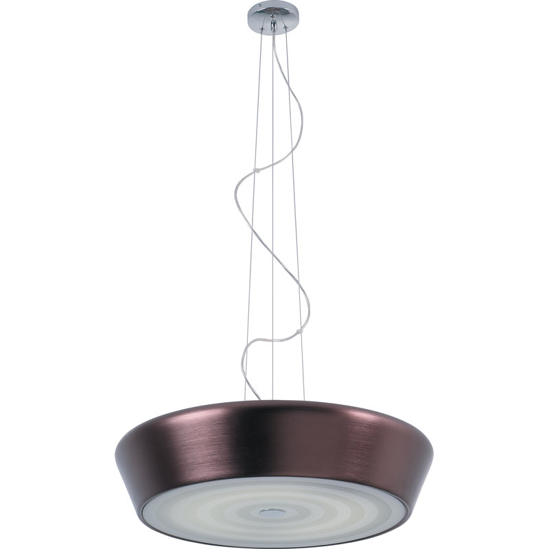 Luminaire suspendu tambour 2 lumières Vetrice, Bronze