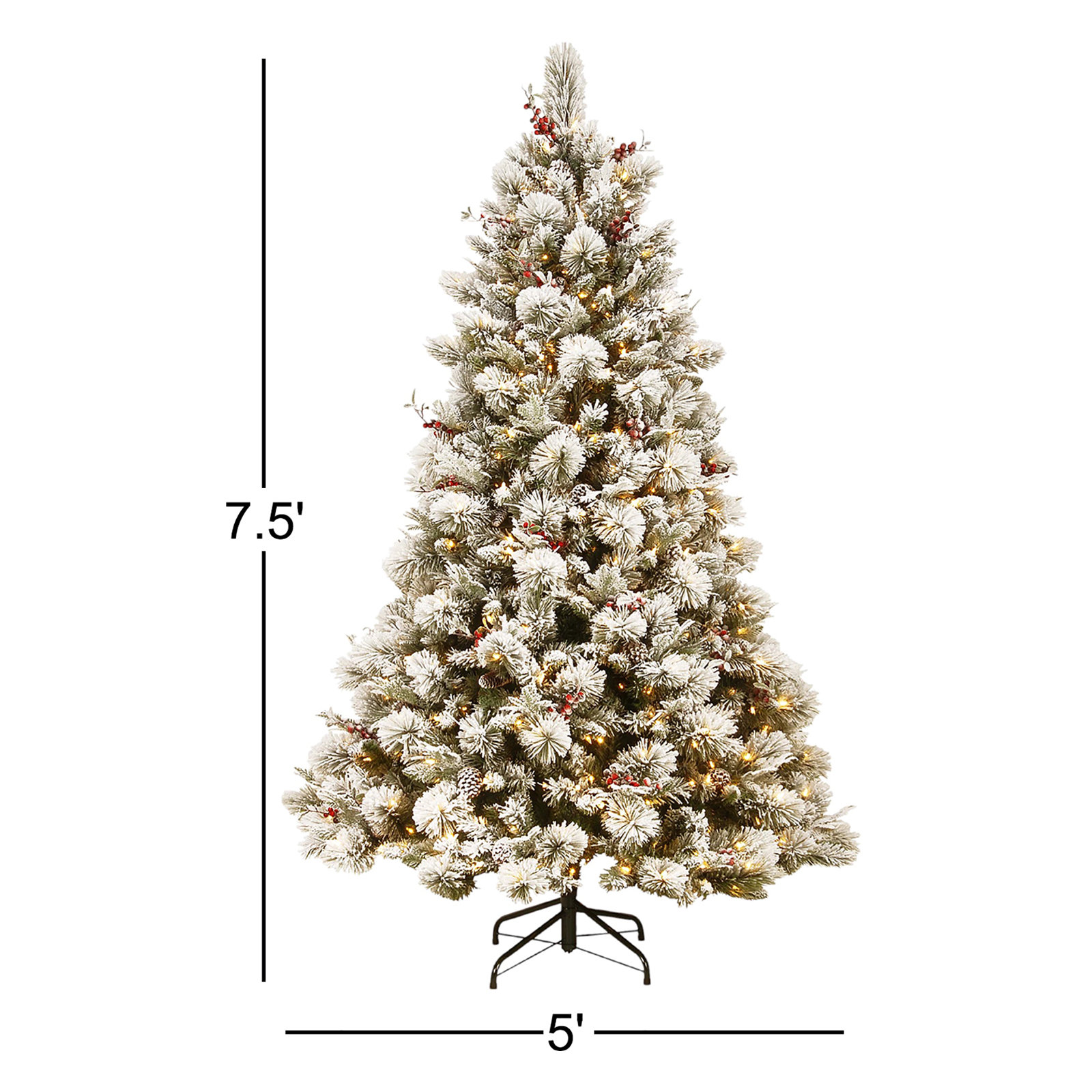 7.5' Pre-Lit Pine Tree