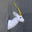 Statue gazelle blanche grandeur nature