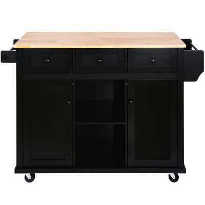 Drop Kitchen Island With Removable Shelves For Dinning Room Cart Storage Cabinet And Build, Black