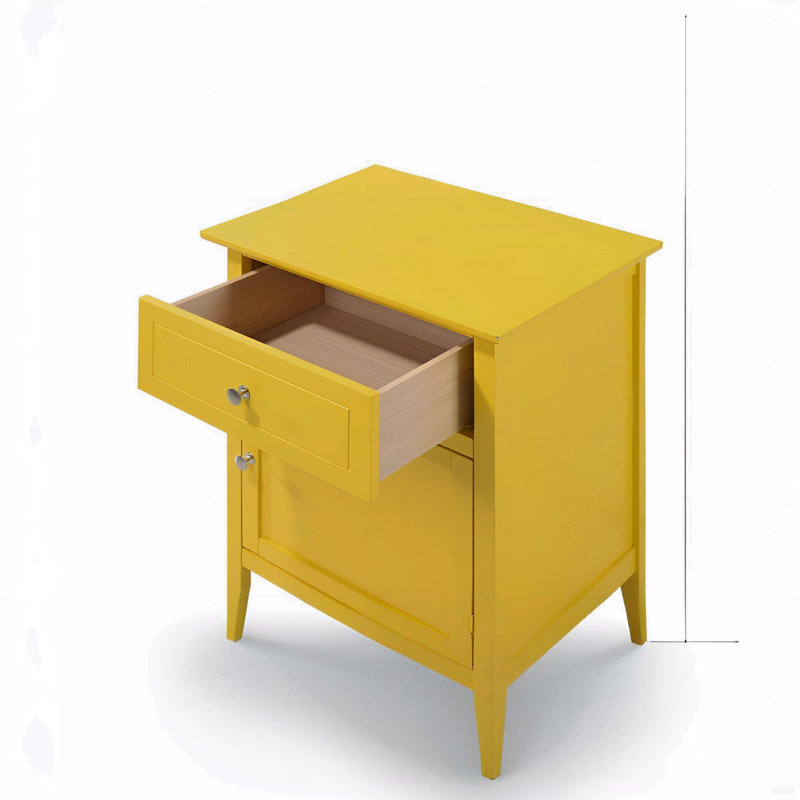 Table de chevet jaune vibrante, Jaune