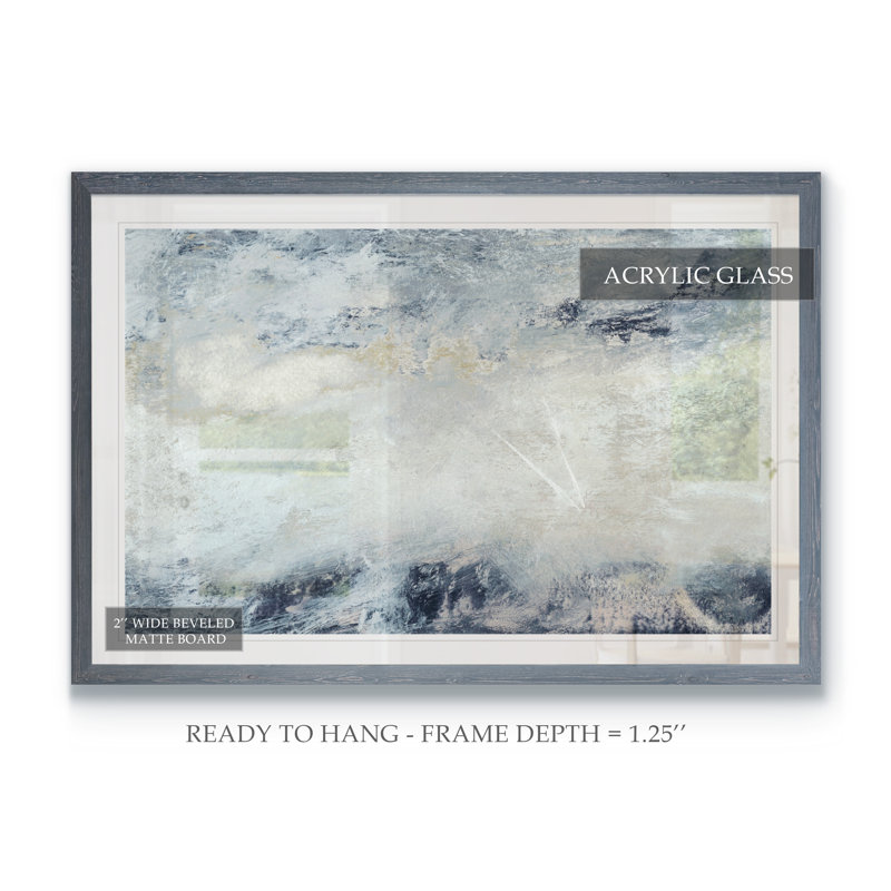 «Hushed V», reproduction d'art encadrée, H 32 po x l 44 po x P 1,3 po, Cadre en papier gris
