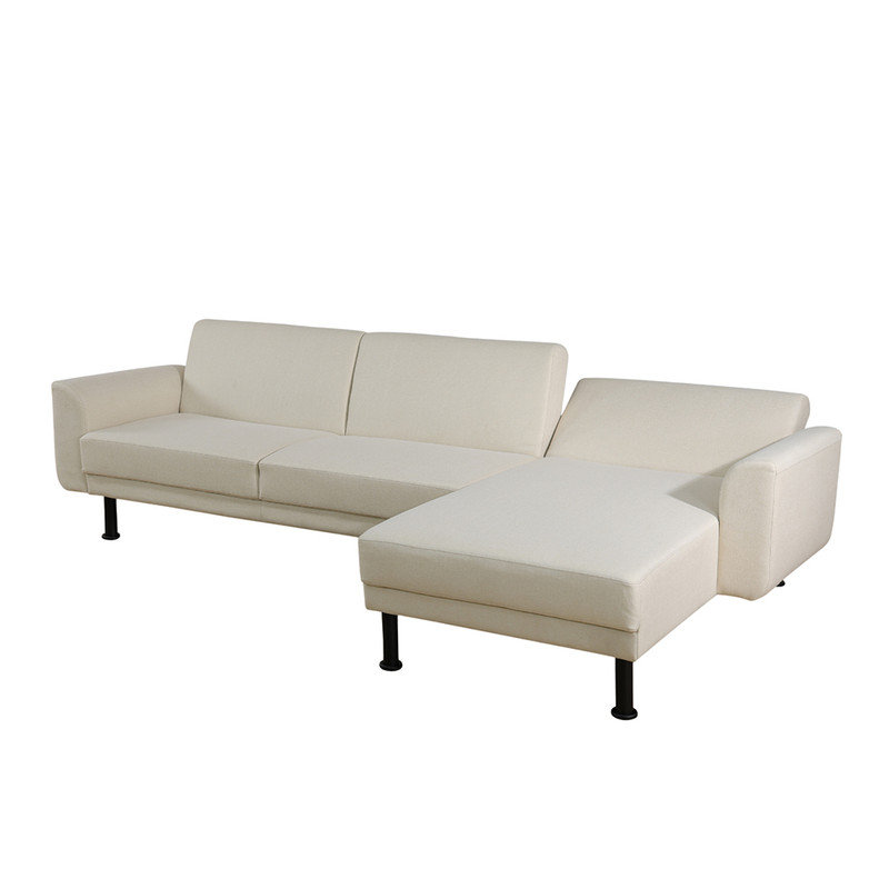 113" 2-Piece L-Shaped Convertible Sleeper Sectional, Beige Linen