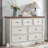 Jevonne  Dresser With 7 Drawers, Metal Handles And Wood Grain Surface-1937981712