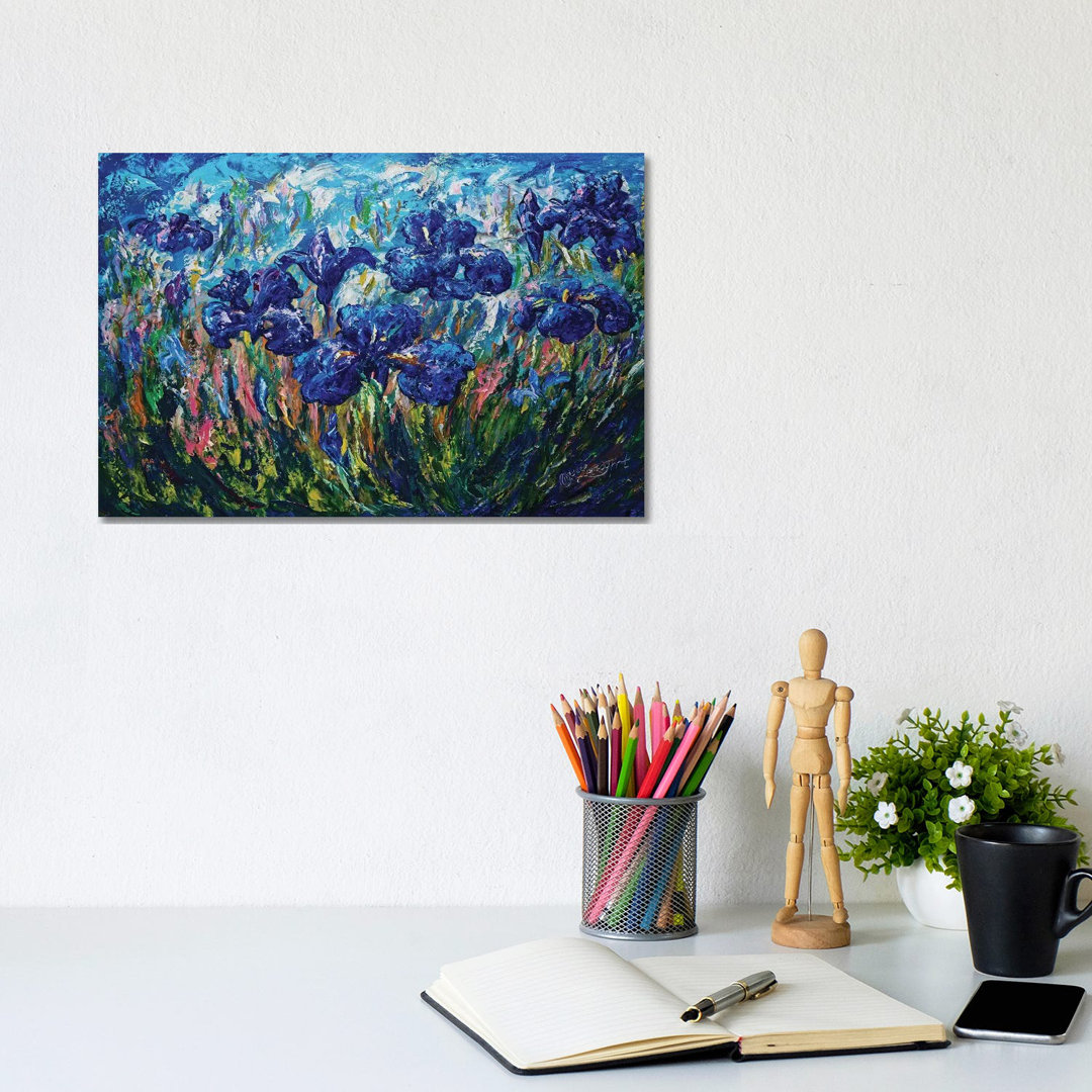 Countryside Irises by OLena Art - Wrapped Canvas Gallery-Wrapped Canvas Giclée
