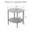Table basse d'extérieur ronde de 18 pouces avec tablette en corde tissée à la main - Table d'appoint en métal gris résistante à la rouille à 2 niveaux