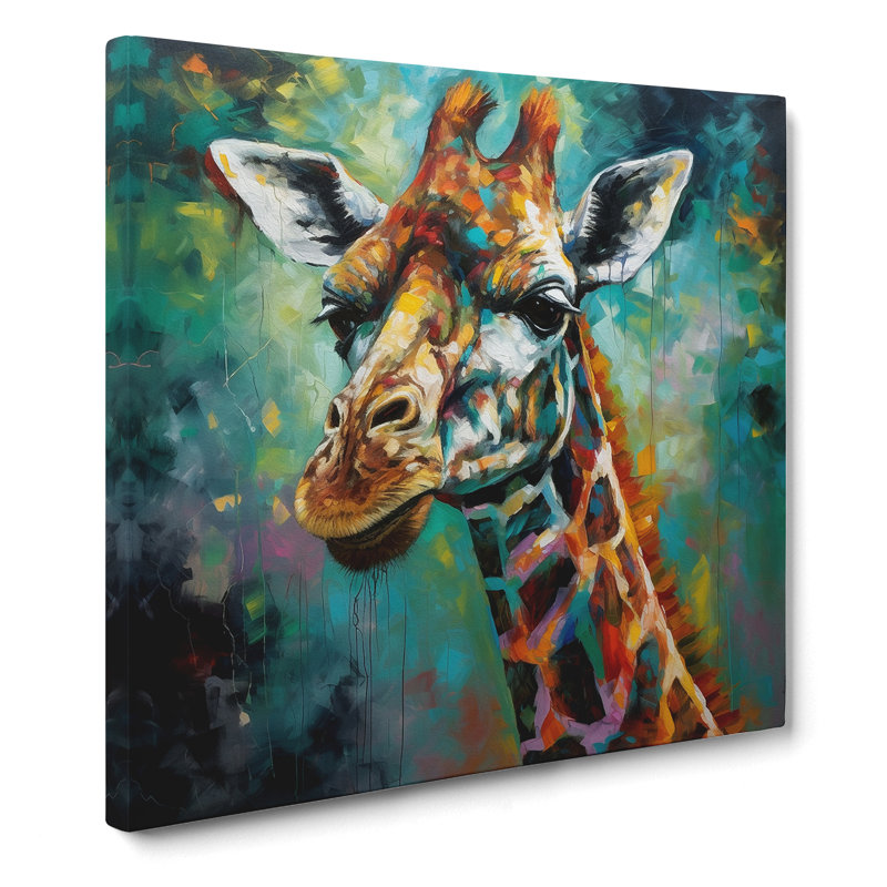 Giraffe Expressionism No.2 - Wrapped Canvas, 50cm H x 50cm W x 3cm D