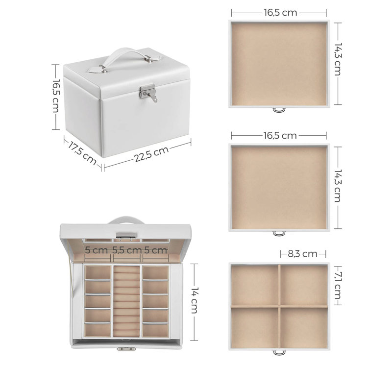Wood Jewellery Box +, White