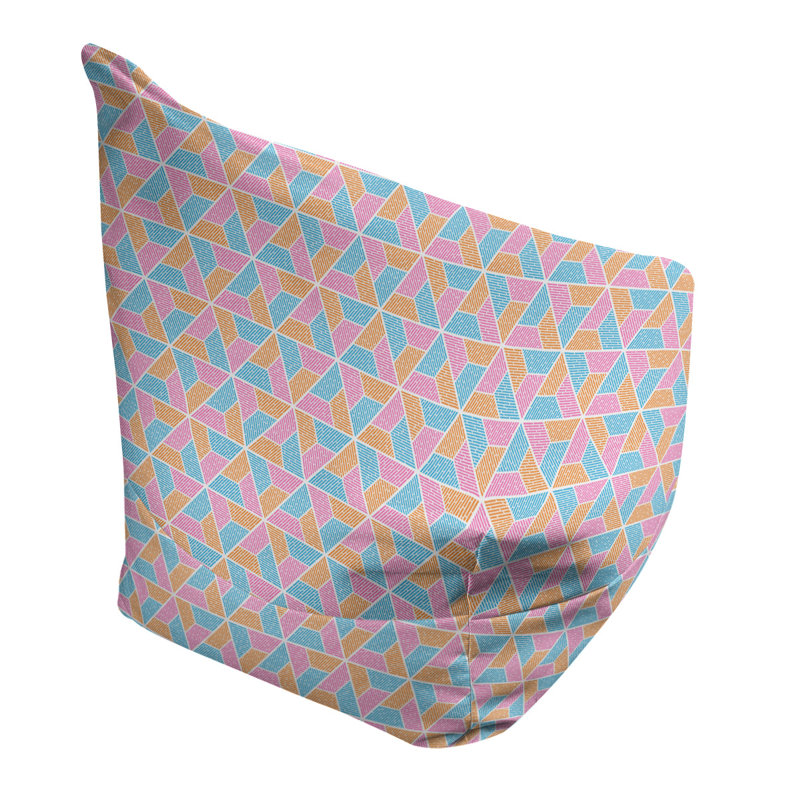 Fauteuil à billes Leffel, H 38 po x L 42 po x P 29 po, Pouf fauteuil, Orchid/bleu ardoise foncé/Pérou