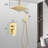 10" Shower Head & Handheld For Bathroom - Ceiling Mounted In Brushed Gold-127368579