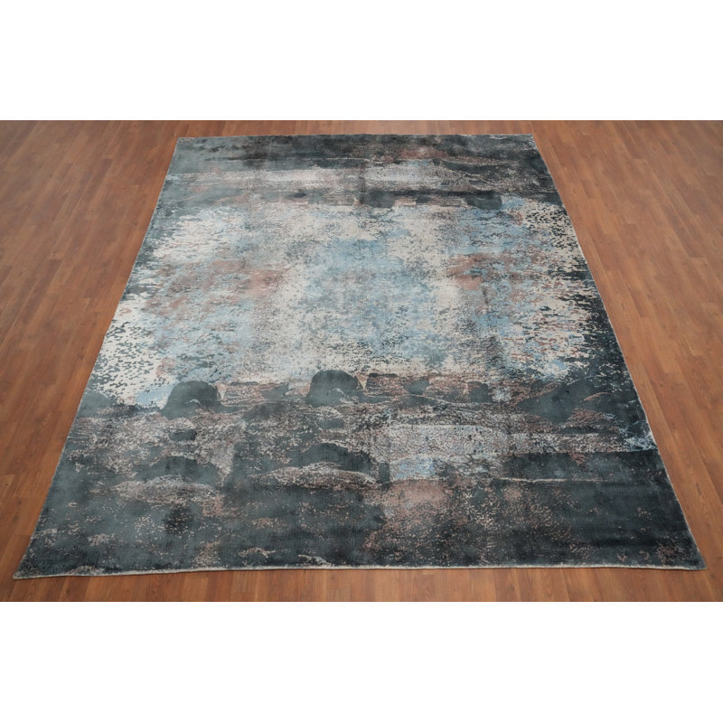 Distressed Look Abstract Handmade Area Rug 8x10