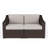 Martha Stewart Bedford Outdoor Modular Rattan Wicker Loveseat With All-Weather Cushions-109713892-109713893