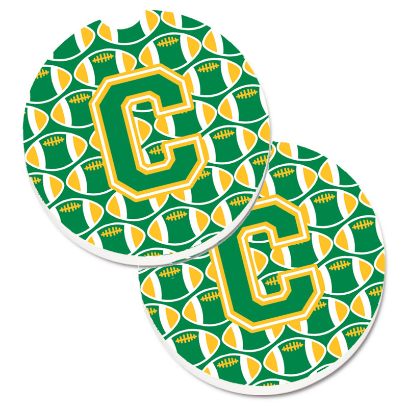 Sous-verre de football, C, Vert/doré