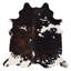 Tapis brun / noir en cuir de vache véritable 6 pi x 7 pi Oavia