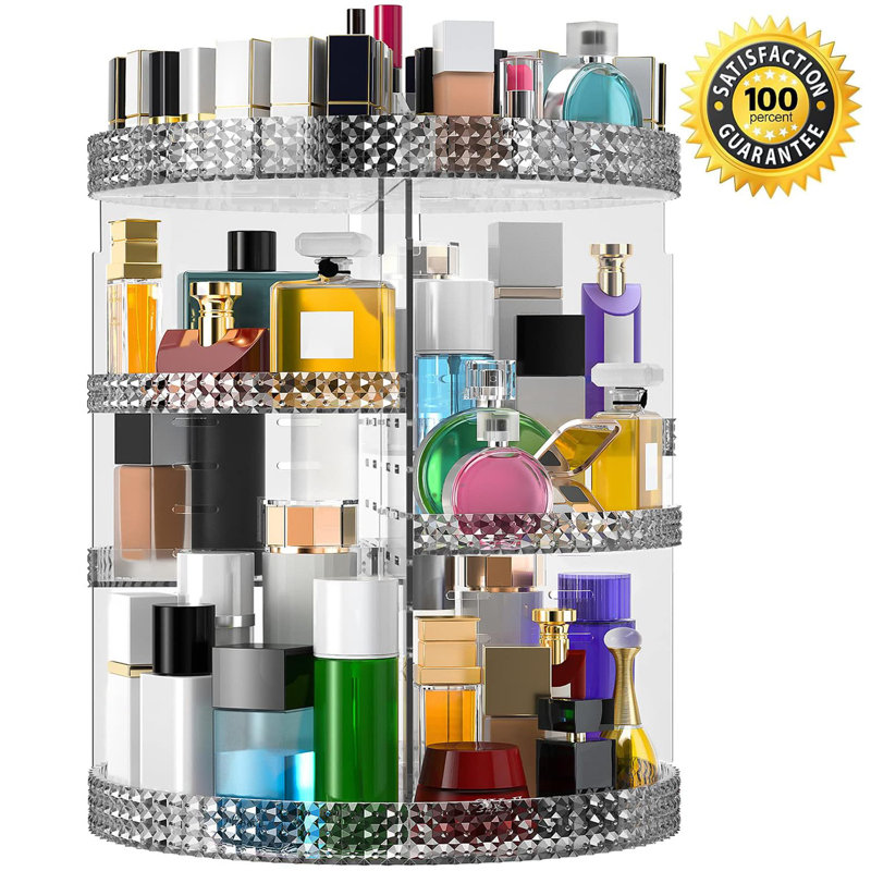 Organisateur de maquillage rotatif 360 avec 7 couches réglables - Rangement pour parfums et cosmétiques pour comptoir de salle de bain et de salle de bain