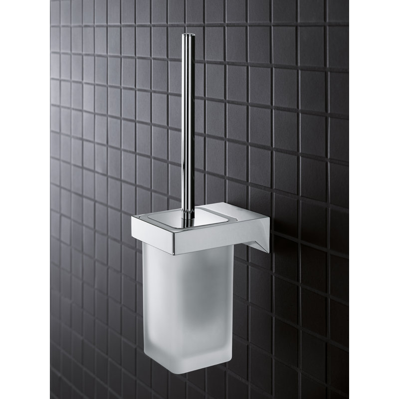 Chrome Wall Mounted Toilet Brush and Holder Set