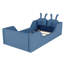 Lit plateforme tapissier simple avec coussin en lapin, lit tapissier pour enfants avec rails latéraux amovibles, bleu-792886783