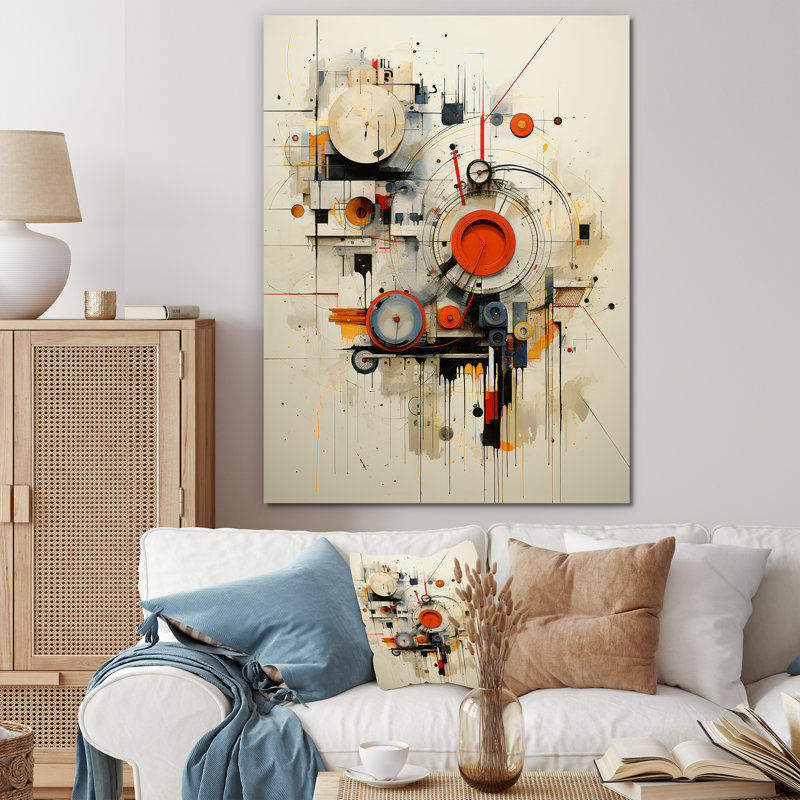 «Intricate Abstraction Shapes I», art mural abstrait, Toile tendue, H 32 po x l 24 po x P 1 po
