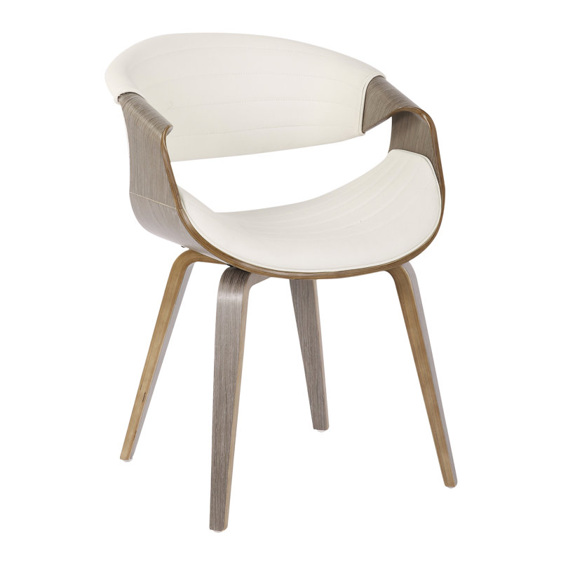 Chaise de salle à manger moderne en bois et similicuir Mid-Century | Idée de cadeau, Gris, White