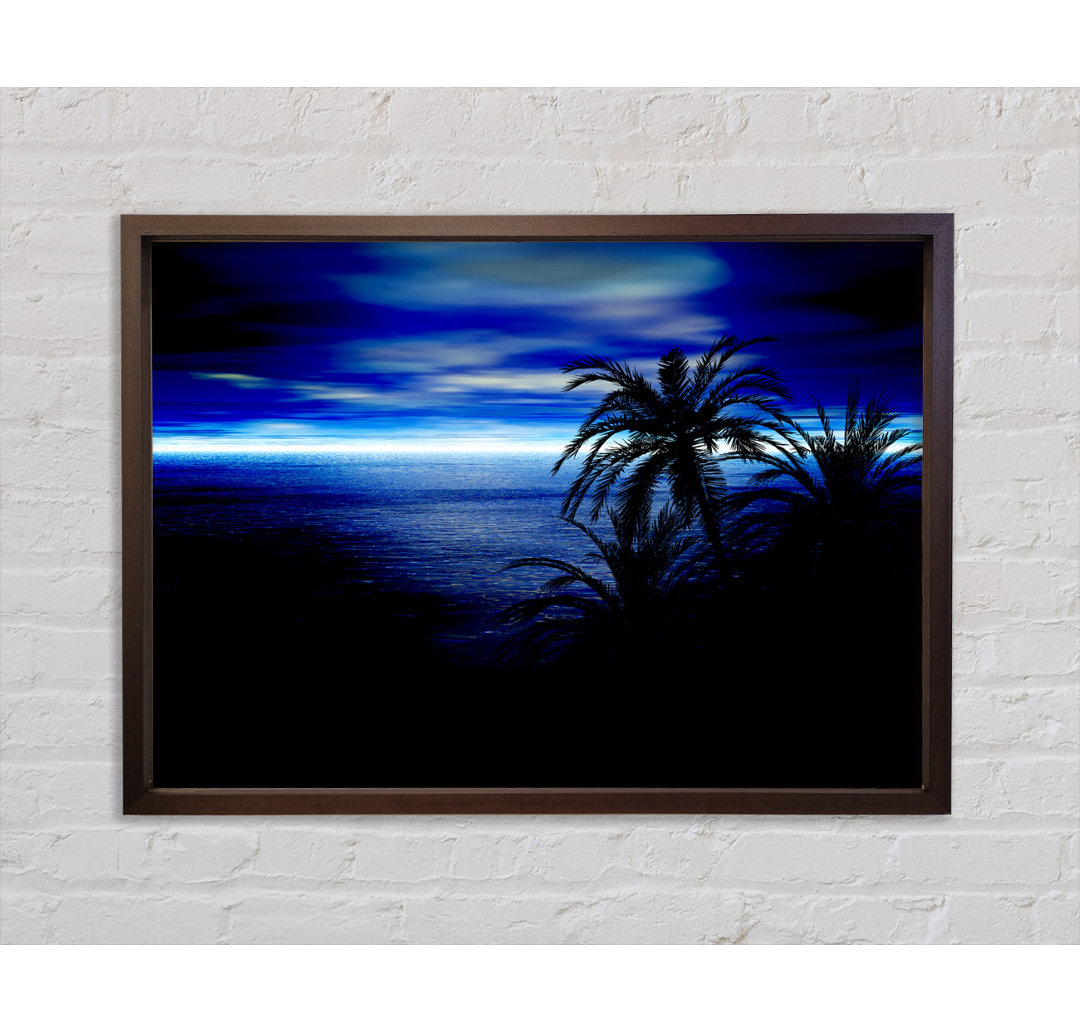 Blue Horizon Nights - Einzelner Bilderrahmen Kunstdrucke auf Leinwand