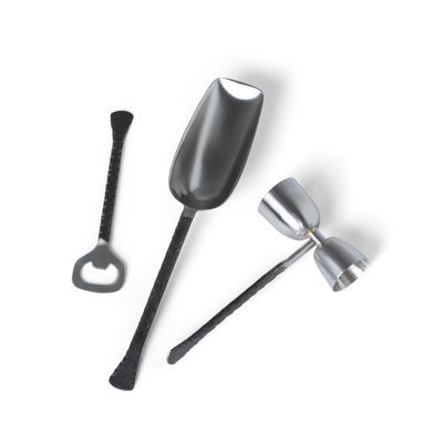 Rustic Modern Stainless Steel Bar Tool Set