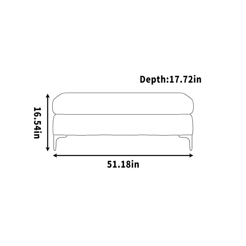 Darbonne, H 16,54 po x l 51,18 po x P 17,72 po