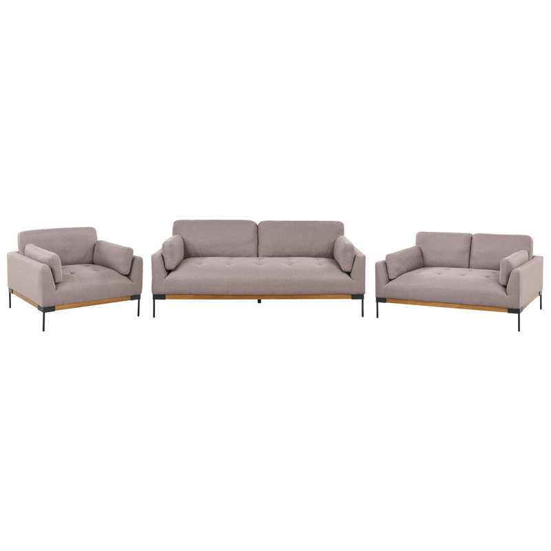SKAVEN 3 - Piece Living Room Set, Taupe Polyester