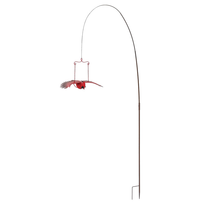 Swinging Bouncing Cardinal Rustic Garden Stake