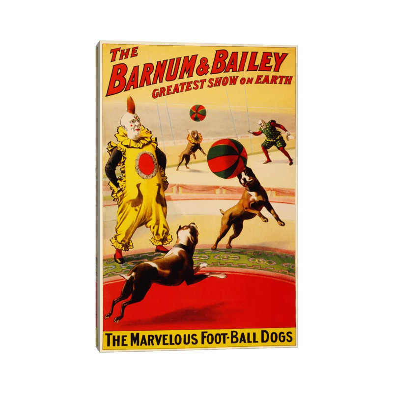 Barnum & Bailey Vintage Circus Poster - Wrapped Canvas Print, 20.32 cm H x 30.48 cm W