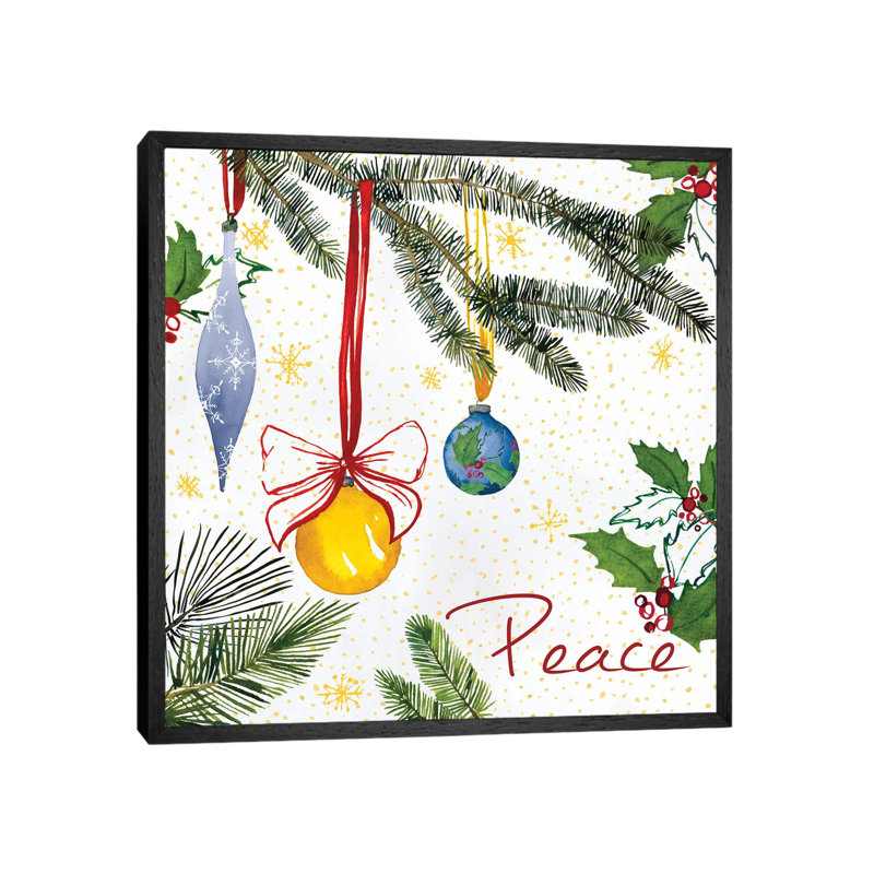 Watercolor Christmas III by Harriet Sussman - Floater Frame Gallery-Wrapped Canvas Giclée on Canvas, 66.04 cm H x 66.04 cm W