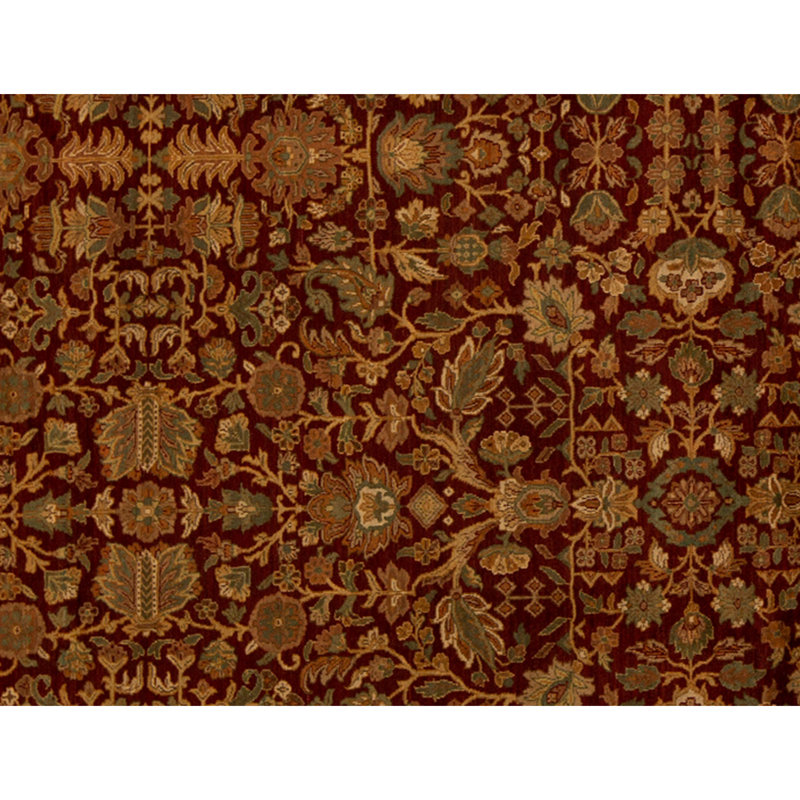 Tapis rouge et or noué à la main de haute qualité