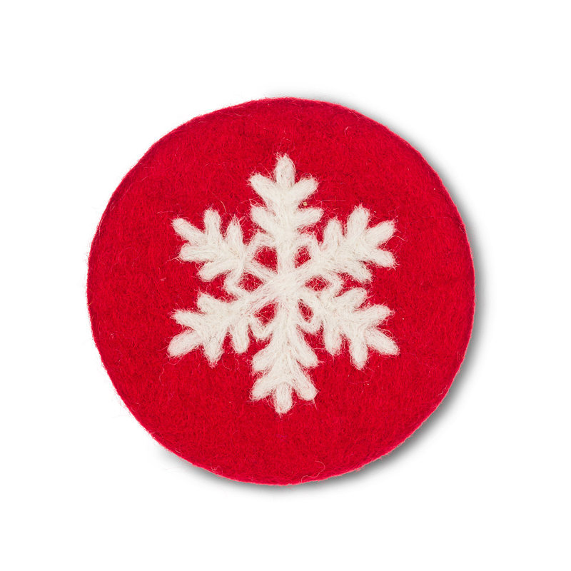Sous-verre Snowflake, Rouge / blanc