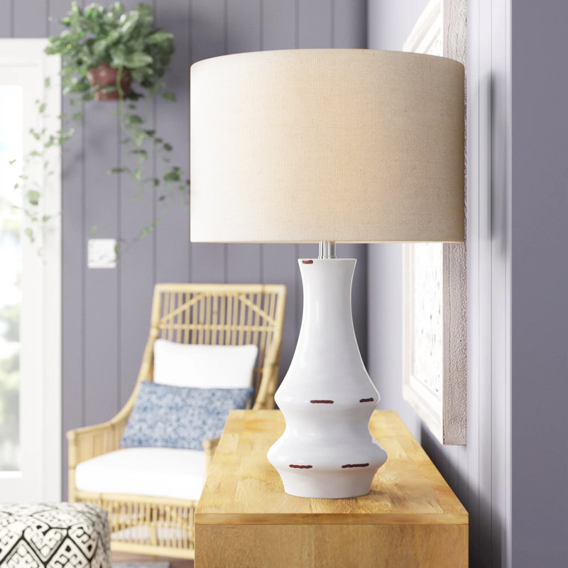 Trudy Ceramic Table Lamp, White