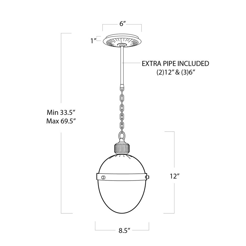 Otis Pendant Large (Natural Brass), 12.5" H x 8.5" W x 8.5" D