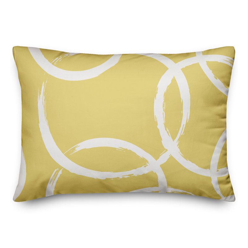  Coussin intérieur / extérieur géométrique, Jaune