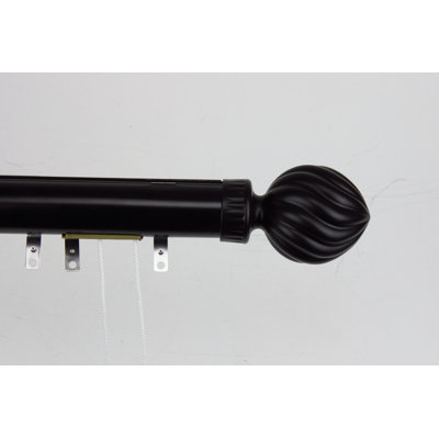 Elite Traverse Fluted Ball Centre Open Single Curtain Rod and Hardware Set