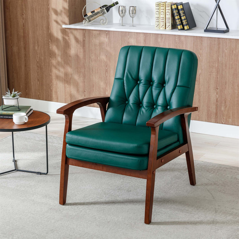 Fauteuil Mischell, Similicuir vert