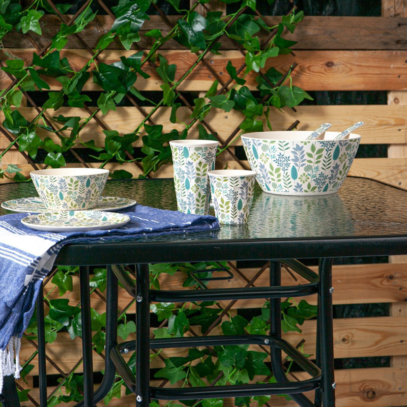 Square Outdoor Dining Table With Umbrella Hole , 90cm cm W 90cm cm D