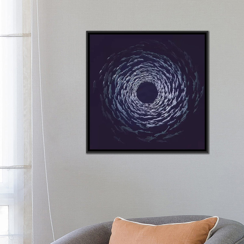« hukku », reproduction d’impression sur toile tendue, H 18 po x l 18 po x P 1,5 po, Toile avec cadre flottant noir